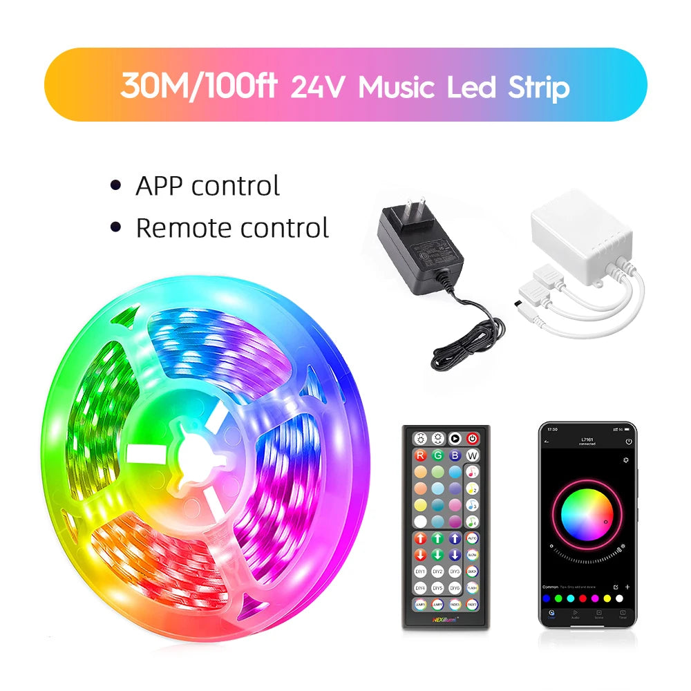 ruban led multicolore 16 millions couleurs bluetooth application contrôle moderne