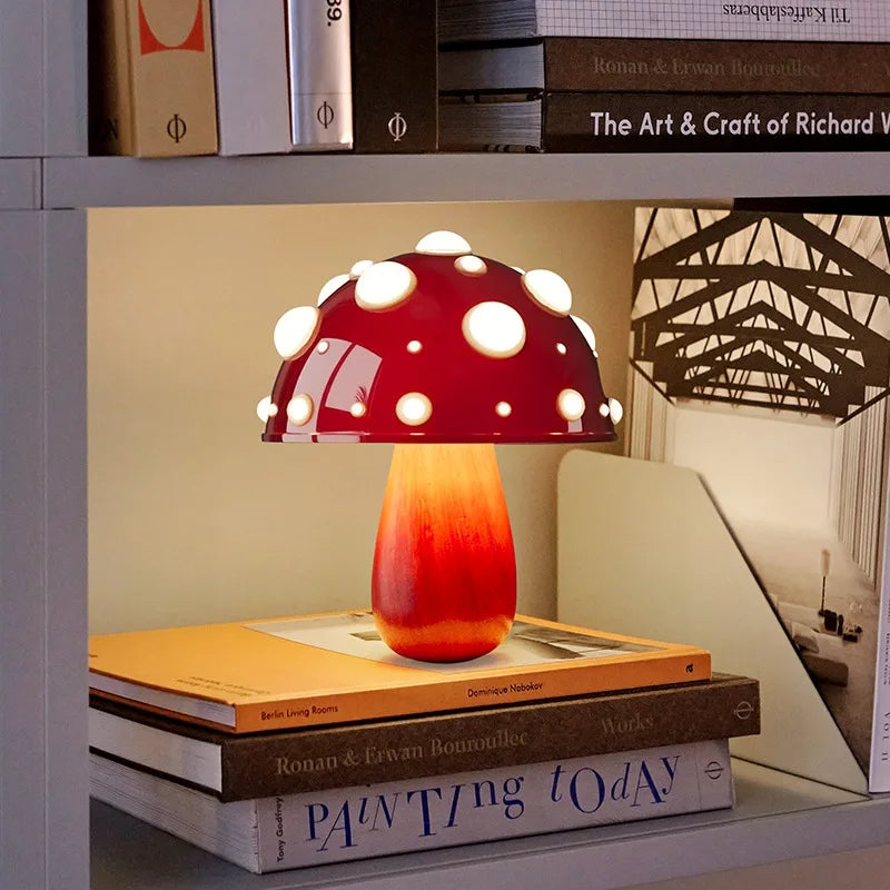 lampe poser champignon enfant rechargeable usb led rouge blanc vert violet bleu moderne chambre
