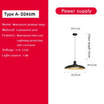 lampe moderne noire acier inoxydable suspension intérieure extérieure 24v led 29cm 34cm