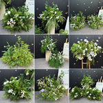 décoration maison naturelle composition florale artificielle feuilles fleurs vert blanc rose rustic styleextérieurintérieur