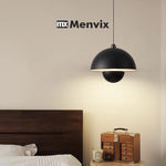 Lampe suspendue moderne sphérique opaques brightness dimmable noir aluminium salon chambrehôtel