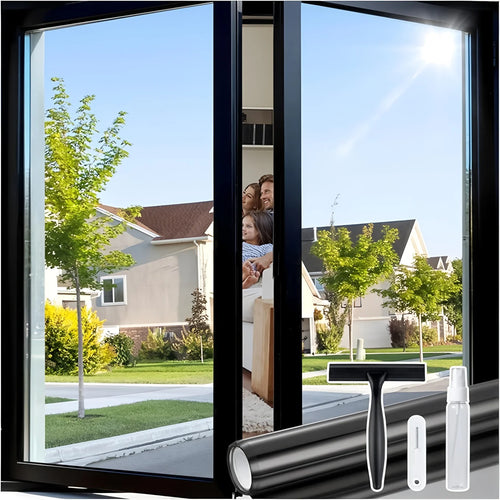 film adhésif fenêtre miroir teinté protection solaire anti uv thermique opaque décoration intérieur maison