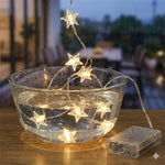guirlande lumineuse étoiles blanc chaud 20leds 40leds moderne autoalimentée noel mariage festif chambre coucher