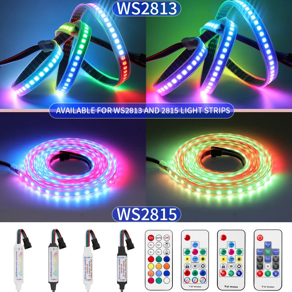 contrôleur led rubans lumineux ws2813 ws2815 14 17 21 touches télécommande rf multicolore moderne