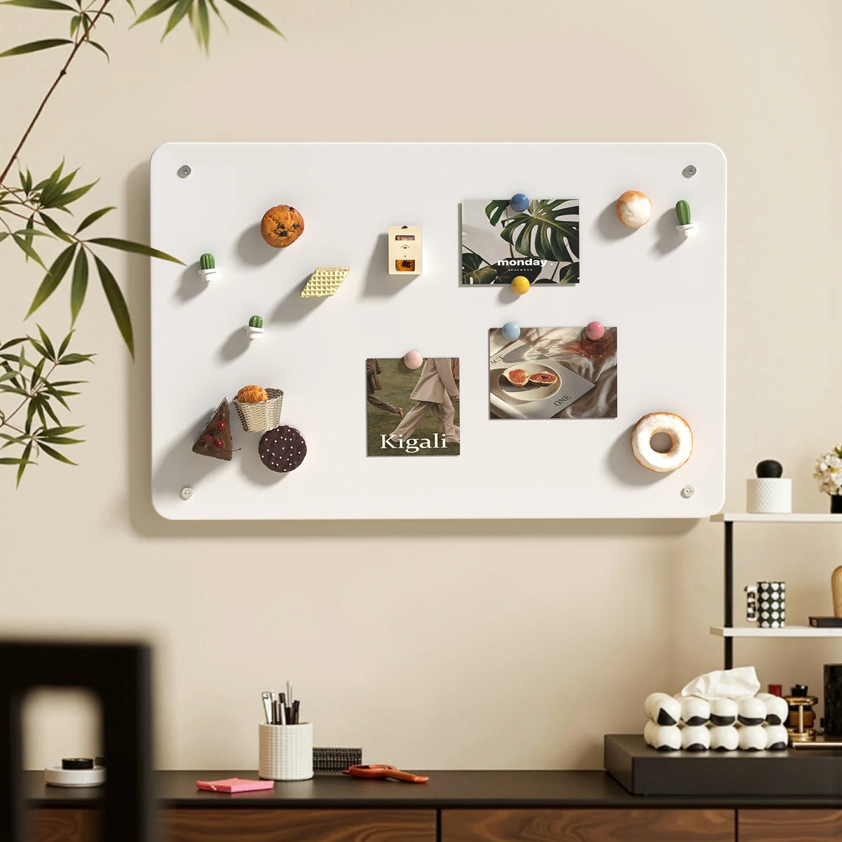 tableau magnétique blanc effaçable sec moderne messages photos organisation suspendre mur