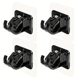 supports murals adhésifs tiges noires transparents modernes fonctionnels plats lisses