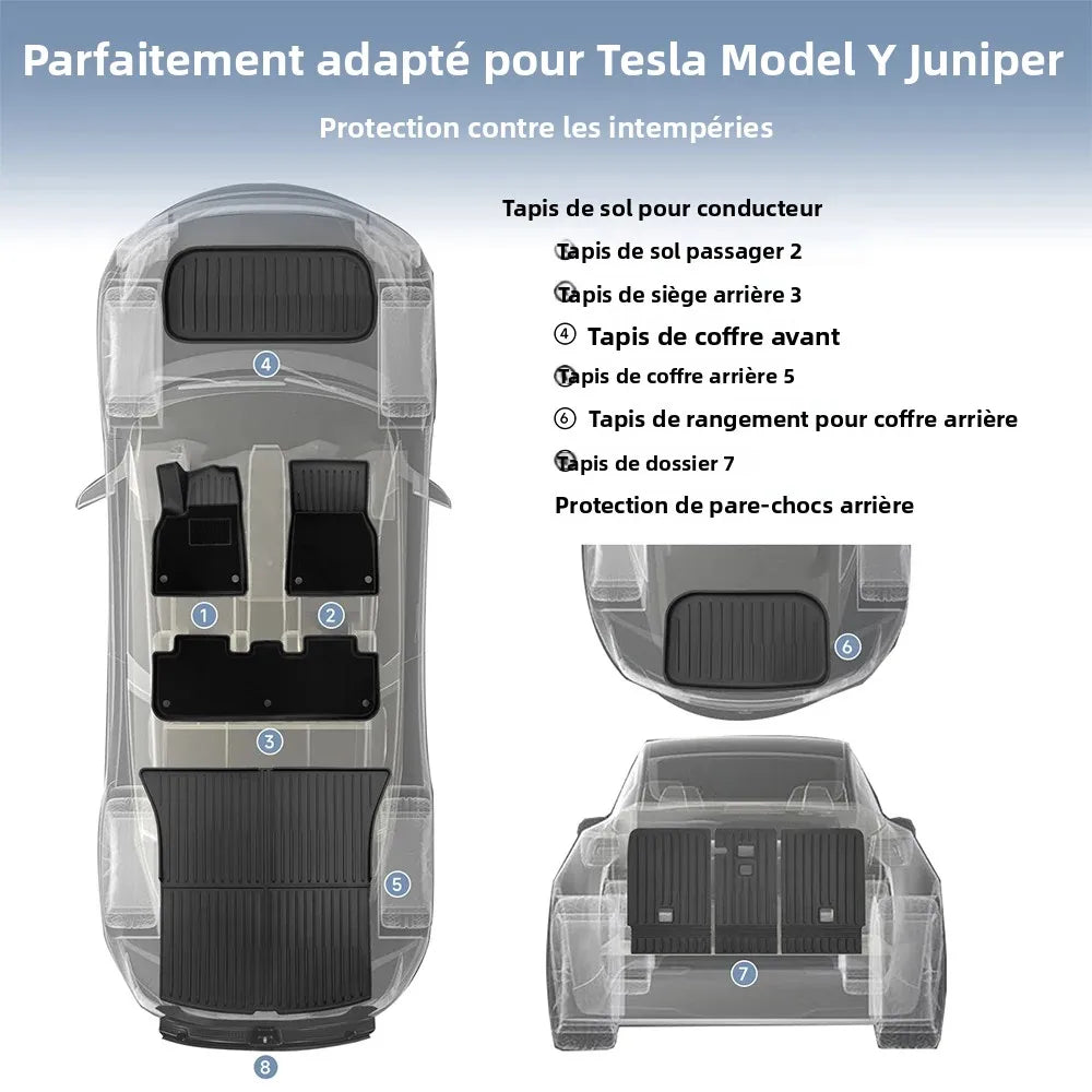 tapis sol coffre protection texture rugueuse tapis conducteur passager arrière moderne noir