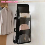 sacs rangement suspendus transparents blancs plaid marron beige anti poussière réutilisables moderne crochets