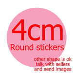 sticker personnalisable adhésif imperméable moderne blanc rose jaune vert bleu noir imprimé brillant 50pcs