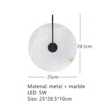 applique murale moderne marbre blanc led éclairage cuisine chambre fixée mur