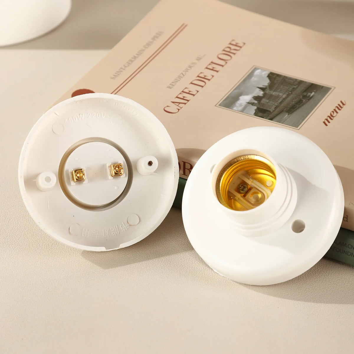 socle blanc ampoule e27 câble 1m moderne fixations lampe table led 100w