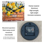 horloge murale bois citron feuilles vintage salon 10 12 14 16 pouces quartz