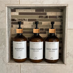 flacons bain marron rechargeables 500ml transparents minimaliste 3pcs pommade opaques Pompe étiquette