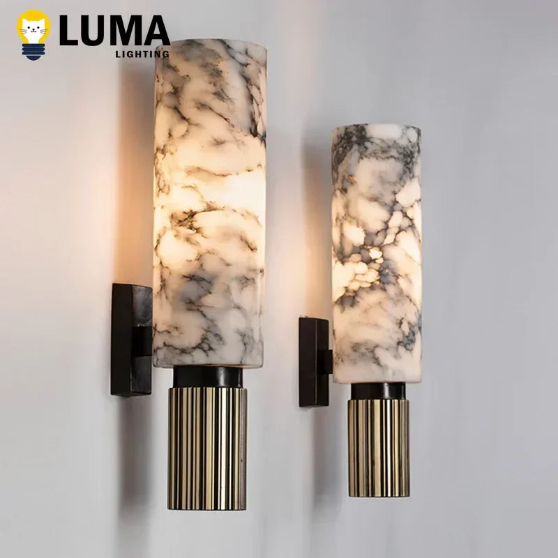 lampe murale moderne led marbre cuivre blanc gris noir clips