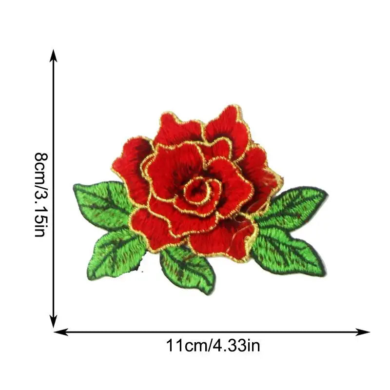 broderies 3D fleurées nylon opaque couture DIY femmes artisanal bleu vert rose jaune