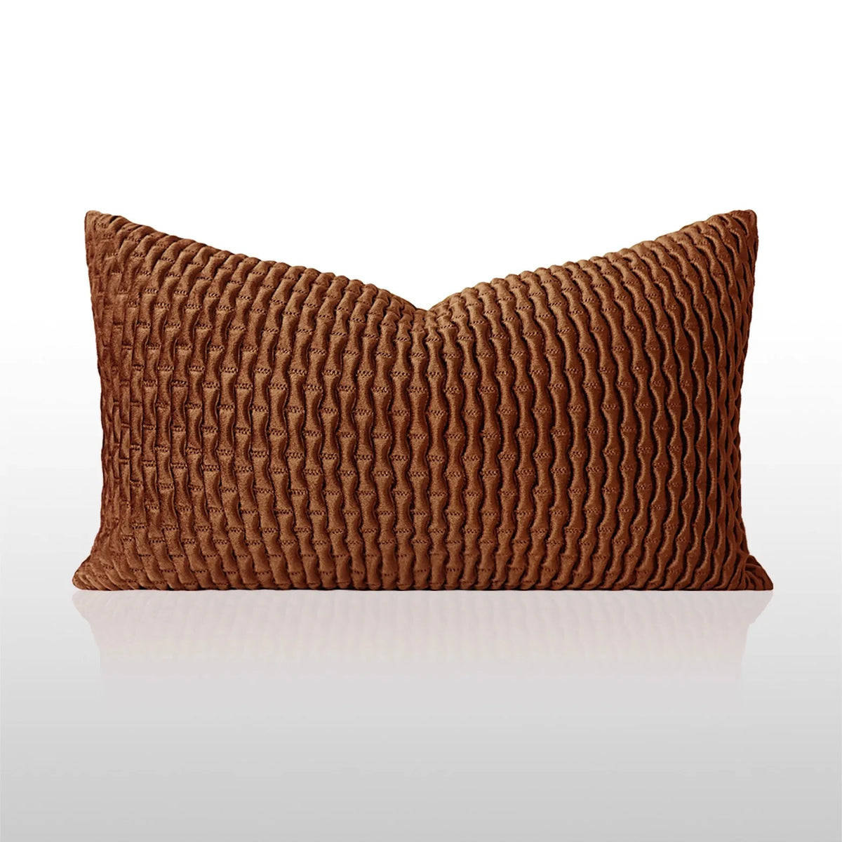 taies d'oreiller jacquard patchwork moderne rayées marron doré élégantes respectueuses environnement adhésives maison