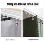 rail rideaux auto adhésif blanc moderne 25 crochets barres mur