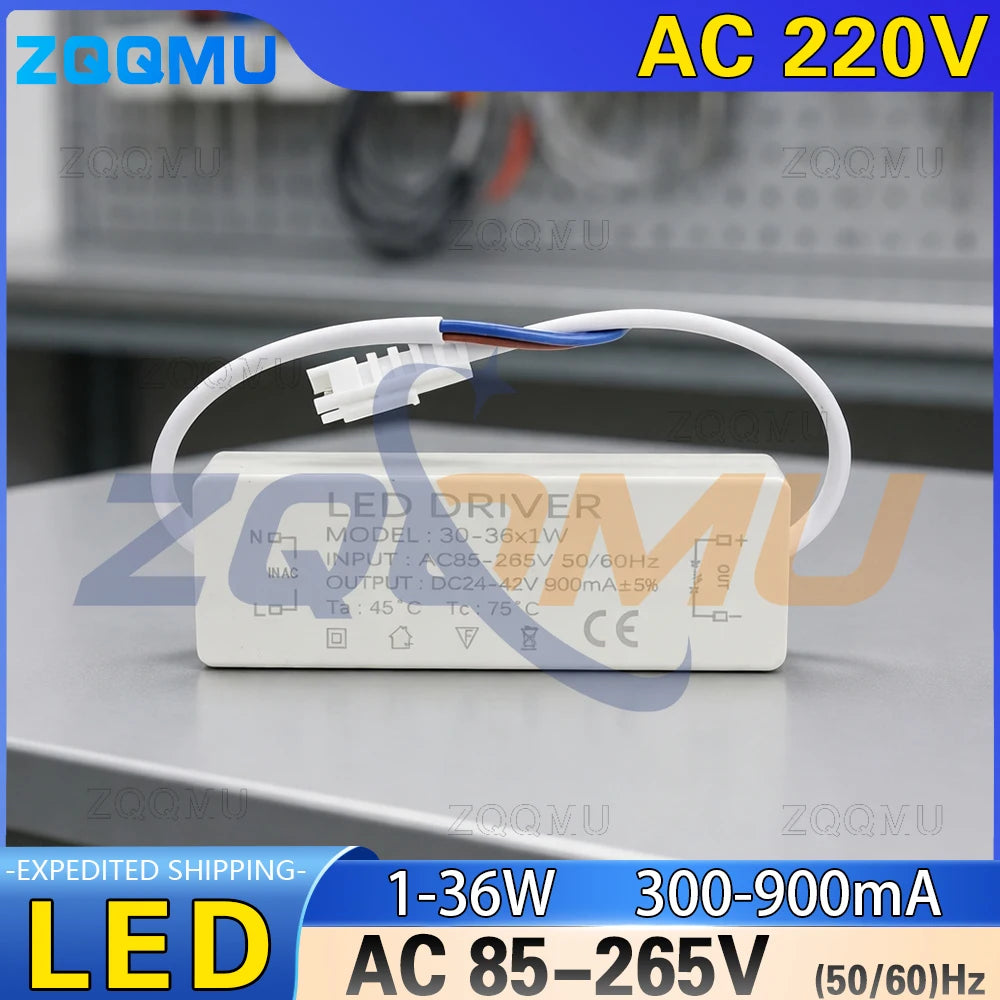 adaptateur alimentation led driver 36w 30w 18w constante 300ma moderne encastrable