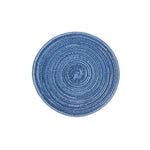 tapis table tissé spirale résistants chaleur antidérapants moderne durable bleu marine beige clair