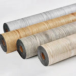 papier peint auto adhésif aspect bois moderne gris clair beige noir blanc résistant eau