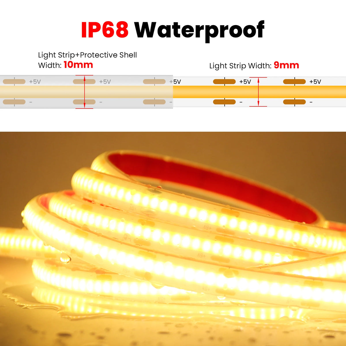 ruban led flexible 320 leds orange noir adhésif moderne chambre éclairage blanc naturel chaleureux