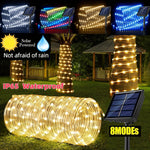guirlande lumineuse led solaire spirale multicolore extérieure décoration jardin camping mariage ip67 art deco