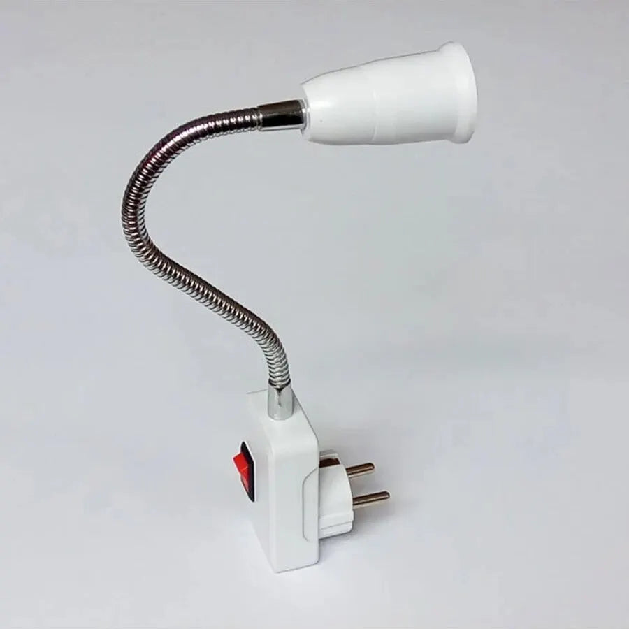 support lampe flexible blanc moderne interrupteur prise us e27 20cm 30cm 50cm