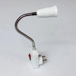 support lampe flexible blanc moderne interrupteur prise us e27 20cm 30cm 50cm