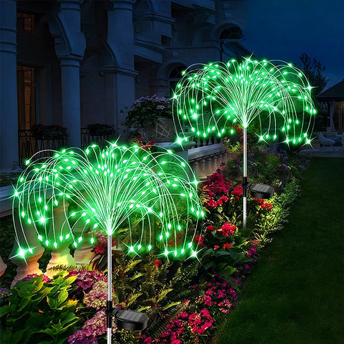 guirlande lumineuse solaire 120 led multicolore moderne feuille pissenlitextérieur patio jardin festive