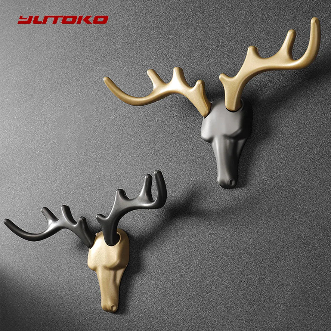 porte clés antlers or moderne porte sacs adhésif minimaliste zinc noir gris decoration mur