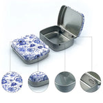 boîtes métal réutilisables fleurs motifs vintage noir blanc bleu rose vintage organisateur maison