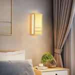 applique murale bois japonaise zen éclairage salon chambre semi translucide LED