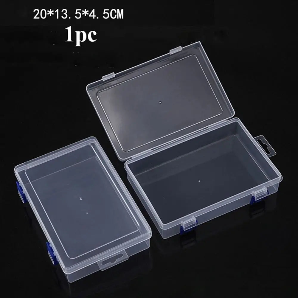 boîtes rangement transparentes modernes empilables poignées diverses tailles outils accessoires organisation pratique