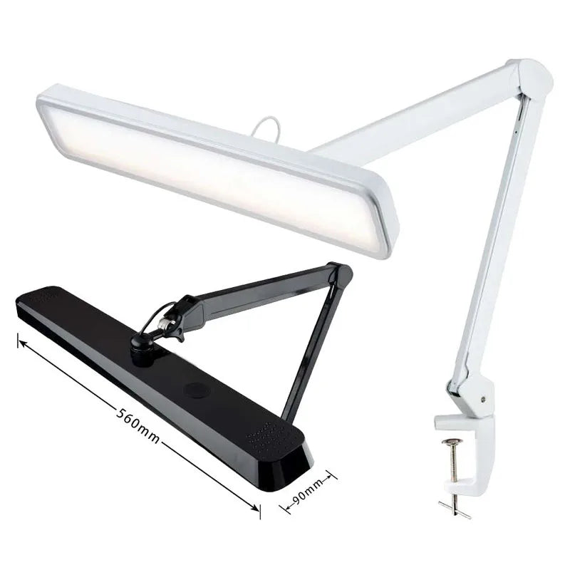 lampe led bras articulé noir blanc pinces vis moderne fonctionnelle