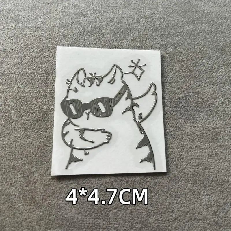 sticker autocollant 3d dessins animés chat noir blanc décoration téléphone diy illustration simple