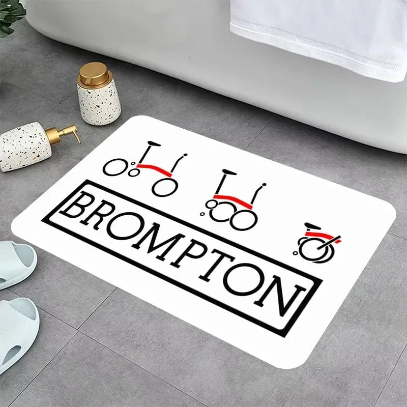 tapis moderne logo brompton antidérapant polyester imperméable chambre graphique floral adultes