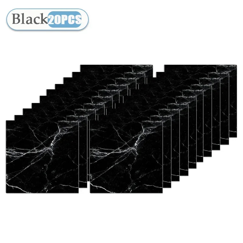 carrelage marbré blanc gris moderne adhésif résistant eau pvc pet xpe 30x30cm