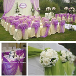 tulle violet polyester voile mariage ruban décoratif bricolage artisanat classique transparent 1.6x18m