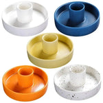 support bougie moderne blanc bleu jaune orange piqueté facile nettoyer décoration maison salon