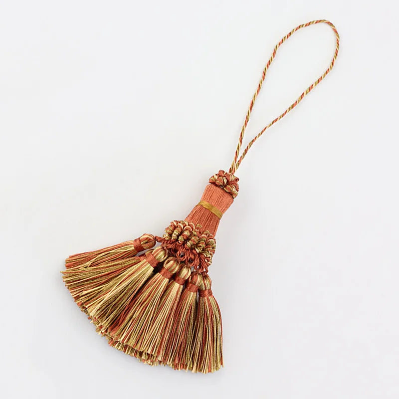 pompon tissé franges élégant couleur beige gris noir rouge décoratif textile maisonclide doré
