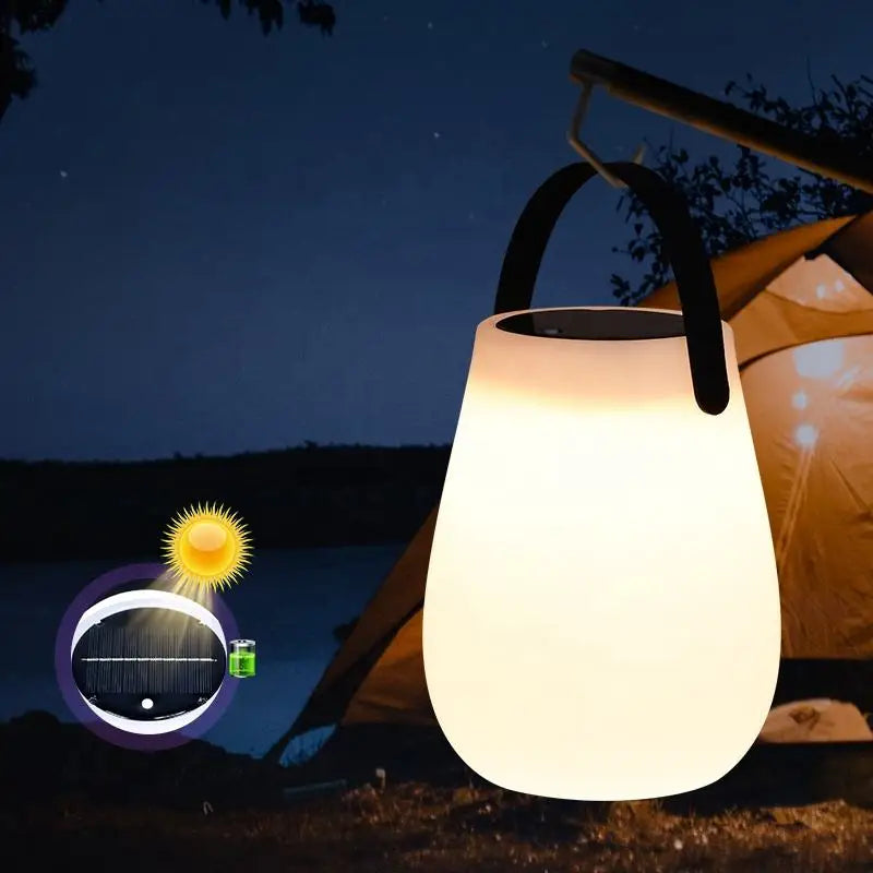 lampe solaire rechargeable led blanc moderne poignée panneau solaire usb ip65 abs