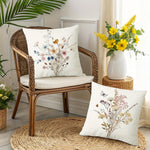 taies d'oreiller imprimées motif floral papillons moderne polyester blanc zip 40x40cm 45x45cm 50x50cm 60x60cm