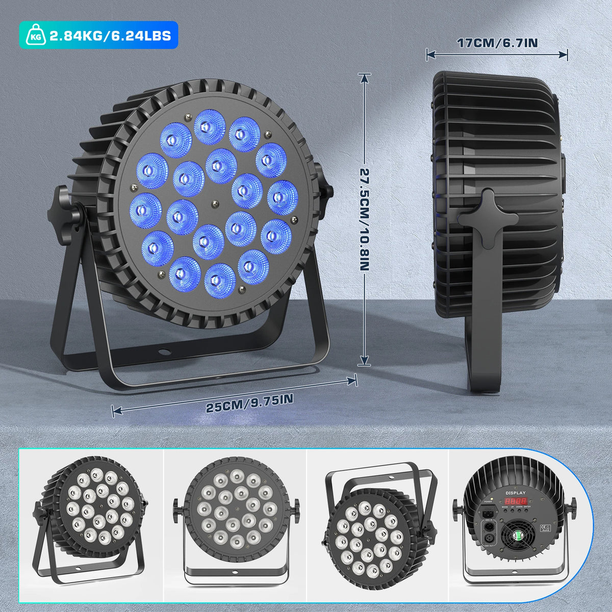projecteur led noir dmx512 auto son maître esclave réglable disco professionnel