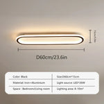 lampe led moderne ovale aluminium noir 40 60 80 cm blanc opaque autonomes