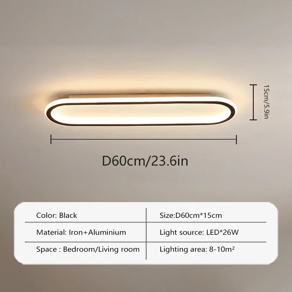 lampe led moderne ovale aluminium noir 40 60 80 cm blanc opaque autonomes