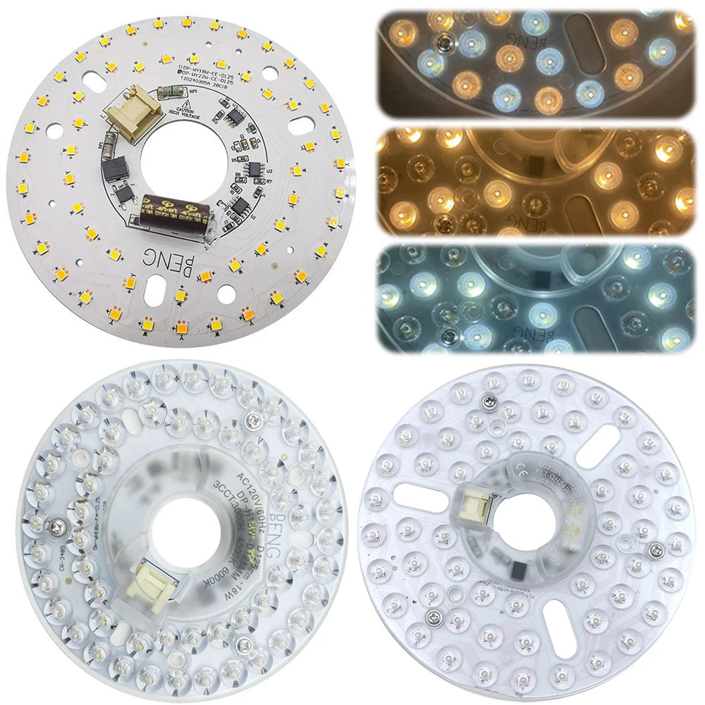 Module lumineux LED ventilateur 24W couleurs blanc blancchaud blancneutre moderne
