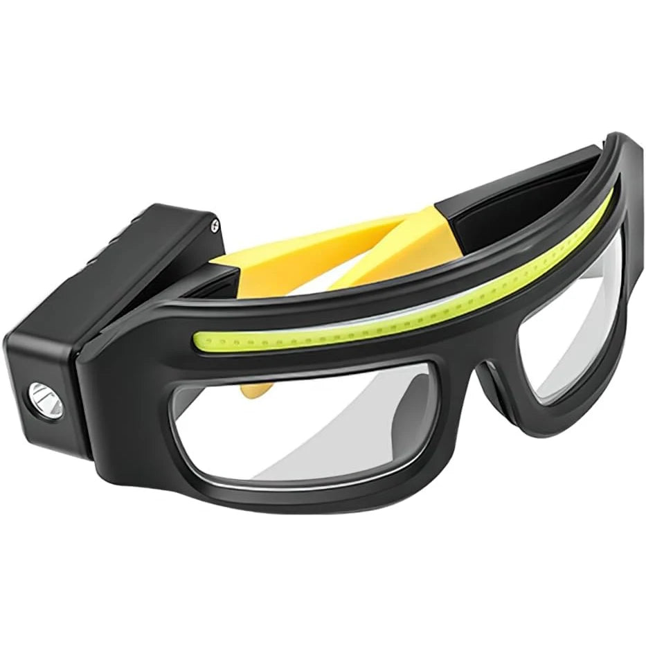 lunettes frontales rechargeables led clip charge type noir bleu yellow moderne
