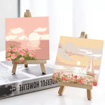 tableau peindre numéros fleurs paysage moderne peinture acrylique décoration intérieure papier support bois pinceaux