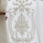 rideau blanc floral brodé polyester moderne élégant transparent maison
