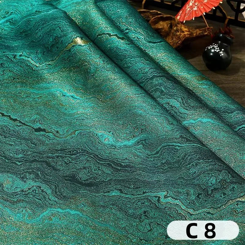 tissu polyester marbré brillant moderne élégant bleu vert rouge marron noir rideau jupe décoration